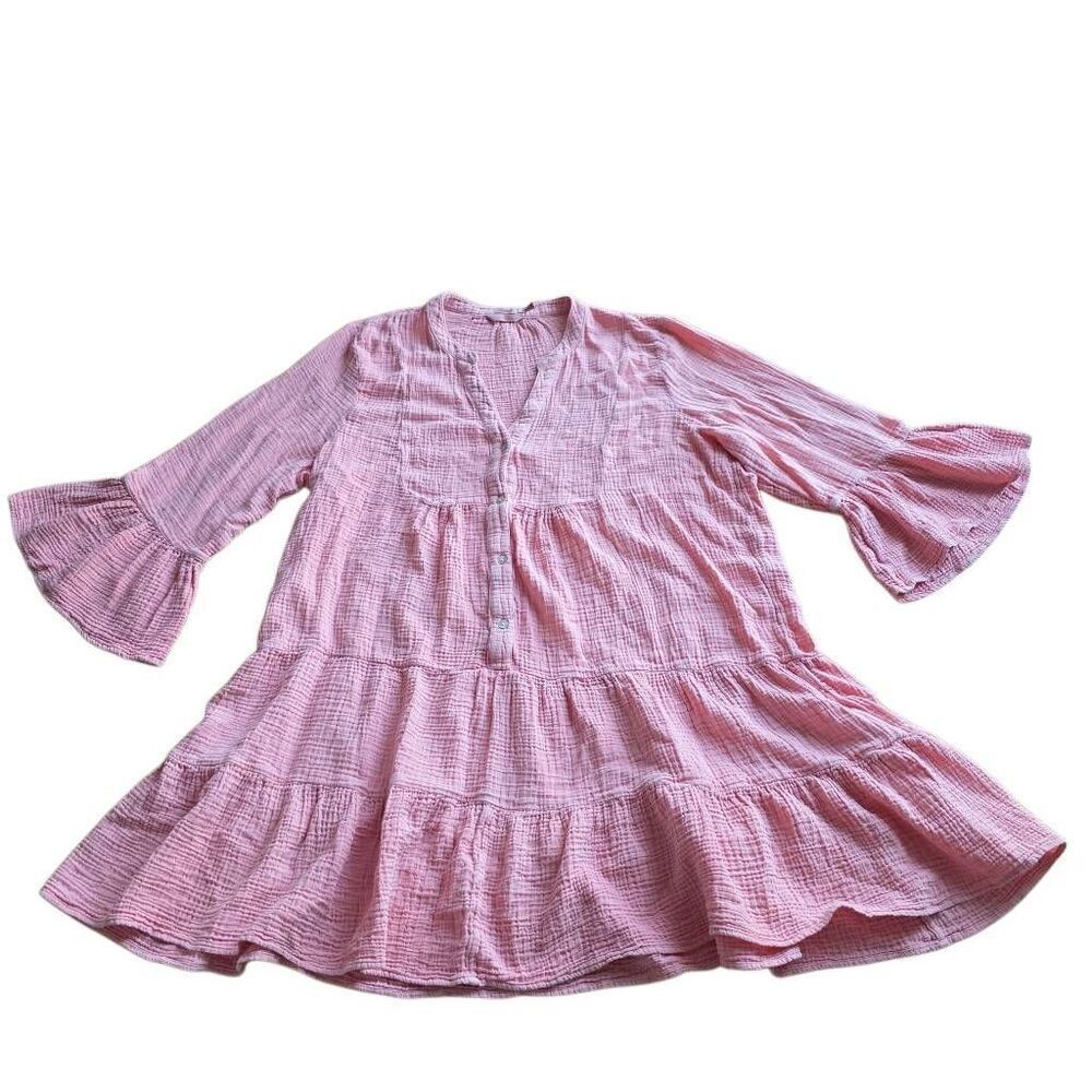 Faherty womens Sz XXL sun washed dusty rose dream cotton gauze kasey dress